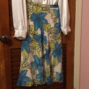 Floral Skirt 100% Silk
